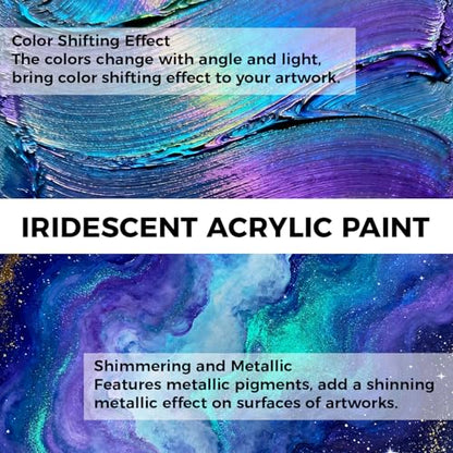 Iridescent Acrylic Paint Set (169 Fl Oz)
