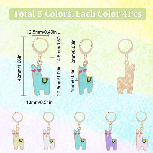 SUNNYCLUE 1 Box 20pcs Crochet Knitting Markers Stitch Charms Alpaca Cute Animals Locking Stitch Charm Crochet Knitting Markers for Weaving Sewing Needleworks DIY Crafts
