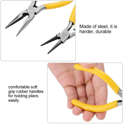 Jewelry Pliers, 5Pcs Professional Jewelry Pliers Tools Kit Includes Round Nose Pliers, Bent Nose Pliers, Needle Nose Pliers, Flat Nose Pliers for Jewelry Beading Repair Making - Crafty Corner