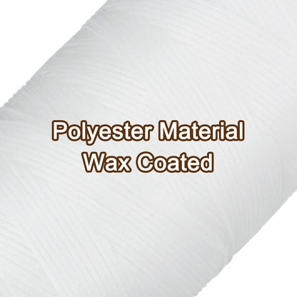 Uxcell 150D 0.8mm Flat Waxed Polyester Leather Sewing Thread, White, 284 Yards (260m), 1 Roll
