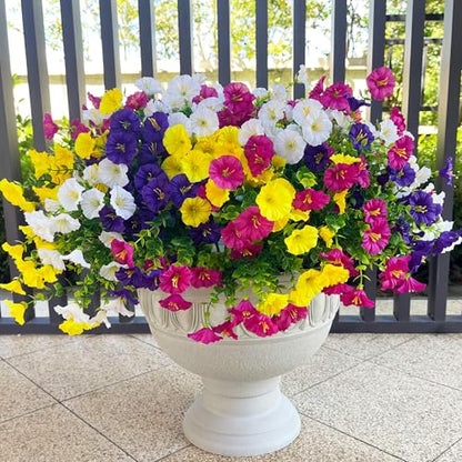 16 Bundles Artificial Flowers for Outdoor Spring Summer Decoration (16 Count)