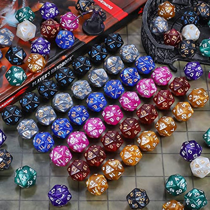 100pcs D20 Dice Set for Dungeon and Dragons (100 Count)