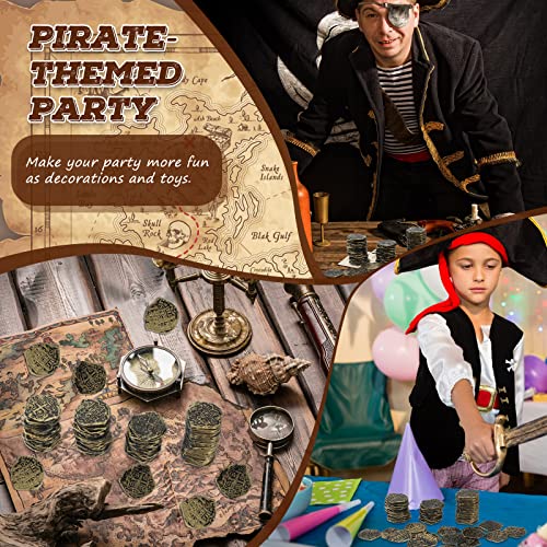 100 Pcs Bronze Plastic Pirate Coins for Treasure Chest Party Favors (100 Count)