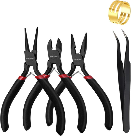 WISEUP 3 Pcs Jewelry Pliers Set - Needle/Chain Nose, Round Nose and Wire Cutters for Jewelry DIY Craft，Repair & Wire Wrapping - Crafty Corner
