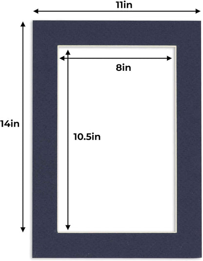 11x14 Mat for 8.5x11 Photo - Precut Navy Picture Matboard for Frames Measuring 11 x 14 Inches - Bevel Cut Matte to Display Art Measuring 8.5 x 11 Inches - Acid Free Pack of 25 MATS