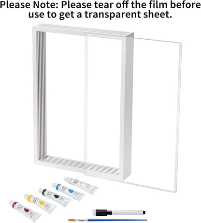 Diytoolsman Family Handprint Kit - DIY Crafts Keepsake White Wooden Frame - Gifts for New Parents, Fun Mom Gift - Includes 5 Non-Toxic Paint Colors