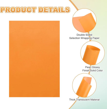MECCANIXITY 100 Sheet Colored Vellum Paper 4" x 6", 100gsm Translucent Printable Vellum Sheets for Printing Wedding Invitations Inkjet Laser Printer, Orange