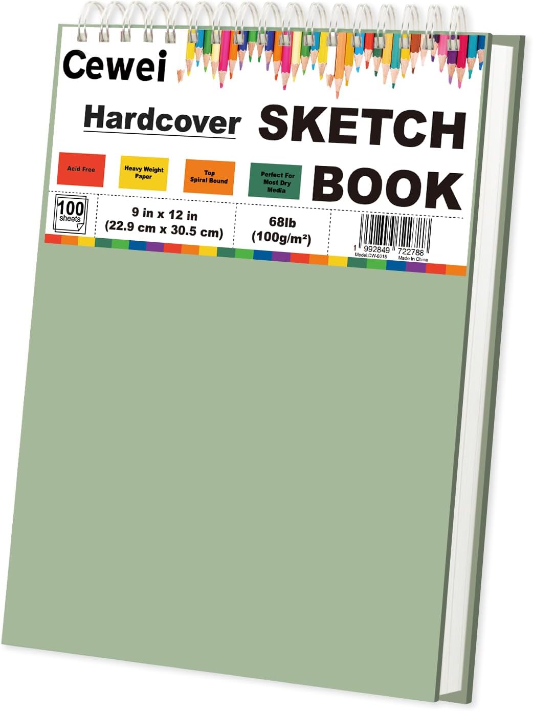 Sketch Pad 9x12 Inch, 1 Pack-100 Sheets Spiral Drawing Paper for Kids，68lb/100gsm Drawing Sketchbook for Kids Ages 8-12, Drawing Book for Adults, Teens, Painting, Drawing & Art Supplies. - Crafty Corner