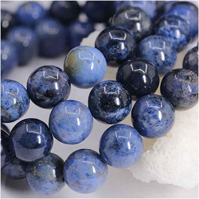70pcs Adabele Natural Blue Dumortierite Healing Gemstone 10mm (0.39 inch) Round Loose Beads Gem Stone Spacer for Craft Jewelry Making GF28-10