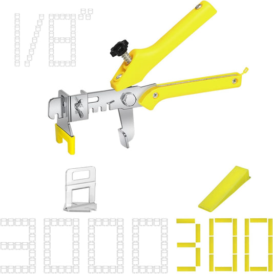 Storystore Tile Leveling System with Tile Pliers - 3000 Piece Tile Spacers Clips and 300 Piece Reusable Wedges, 1/8 Inch Tile Installation Tools Kit