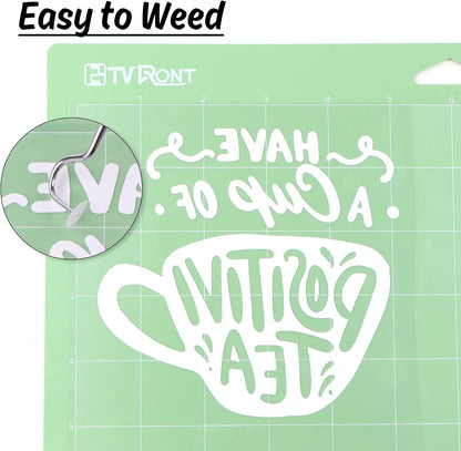 HTVRONT HTV Vinyl Rolls Heat Transfer Vinyl - 12" x 5ft White - Easy to Cut & Weed & Transfer, Great Stickiness, Use Widely, Personalize Gift & Custom Made