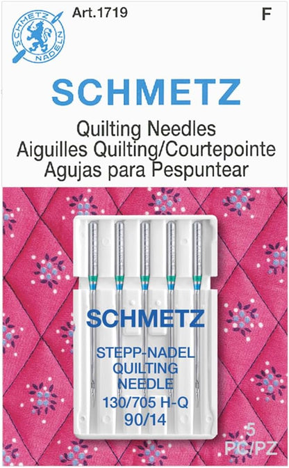 SCHMETZ Quilting Needles - Size 90/14, 5-Needle Cards, Pack of 1