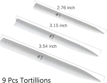21 Pcs Blending Stumps and Tortillions Set with Sketch Sandpaper Pencil Sharpener Pointer and Pencil Extension Tool Drawing Art Kneaded Eraser for Student Sketch Drawing Set by VENCINK