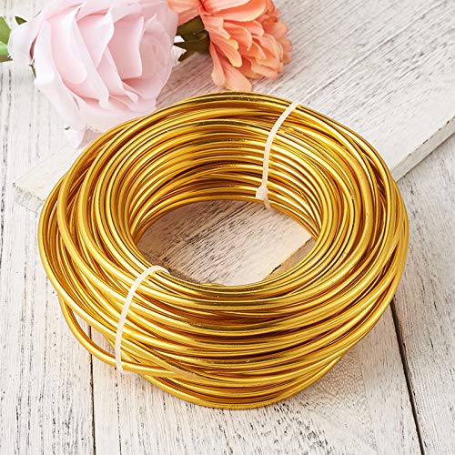 32.8 Feet 5mm Gold Aluminum Wire Bendable Metal Craft Wire for Beading Sculpting Jewelry Making (32.8 Foot)