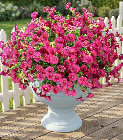 Artificial Flowers Fake Plants for Outdoors Decoration (12 Count)