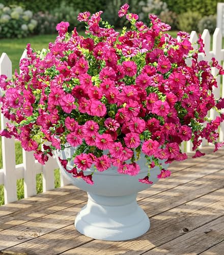 Artificial Flowers Fake Plants for Outdoors Decoration (12 Count)