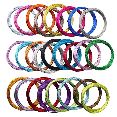 25 Rolls 820 Feet Colored Aluminum Craft Wire 0.8 mm Flexible Metal Artistic Jewelry Beading Wire (820 Foot)