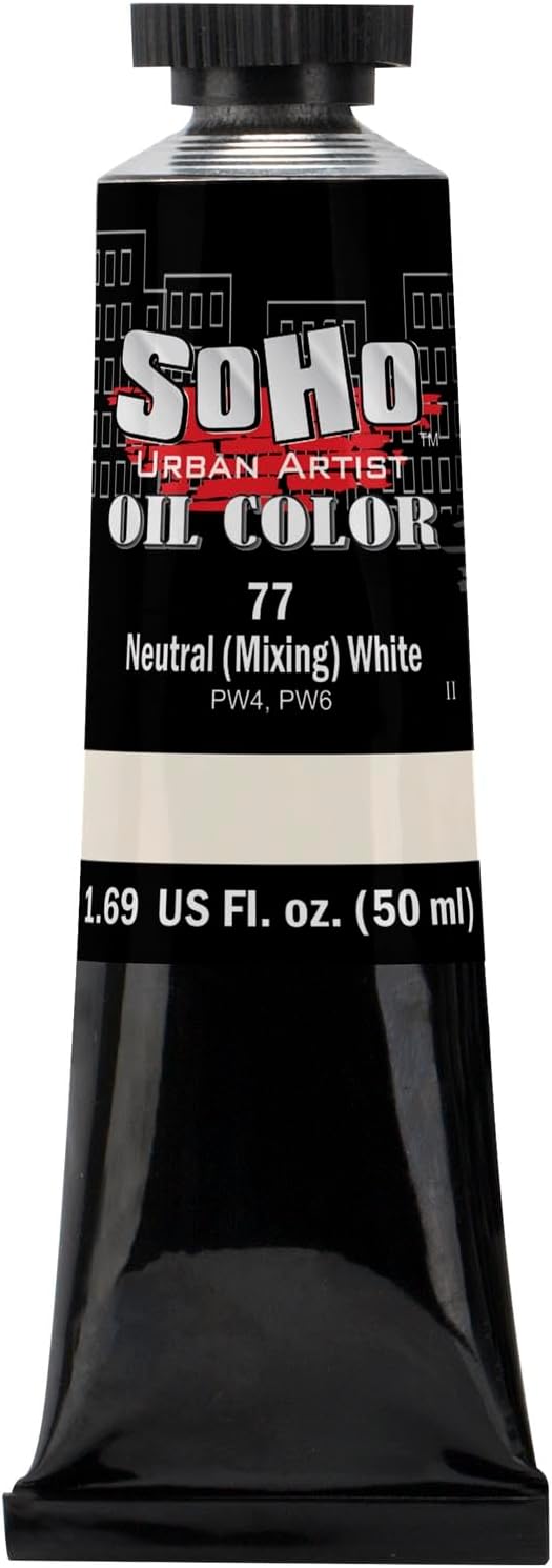 Soho Urban Artist Oil Paint - Neutral White (Mixing), 50 ml Tube - Best Valued Oil Colors for Painting, Excellent Pigment Load