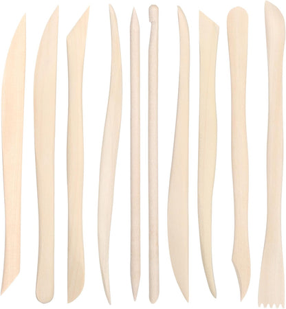 50PCS Wooden Clay Sculpting Tools, 6.2'' Smooth Double Ended Clay Modeling Tools, Polymer Clays Tool Sculpting, Wood Pottery Tool Kit for Ceramics Soap Playdough Carving Supplies