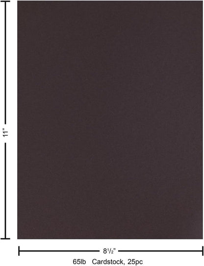 PA Paper Accents Stash Builder Cardstock 8.5" x 11" Chocolate Brown, 65lb colored cardstock paper for card making, scrapbooking, printing, quilling and crafts, 25 piece pack