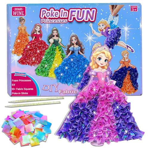 Poke in Fun Art Kit for Kids DIY Princess Craft Set Birthday Gifts for Girls Ages4