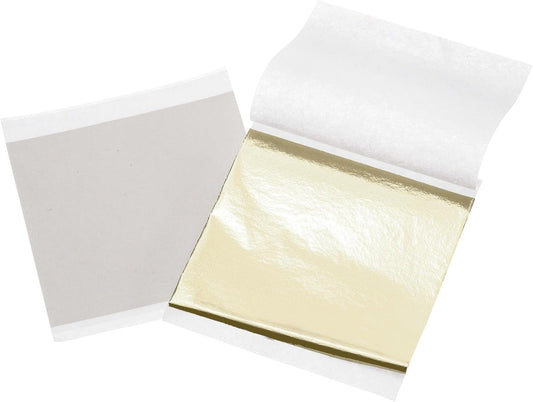 uxcell 100pcs Leaf Sheets, 3.5" x 3.5" Foil Sheets Paper Sheets for DIY Crafts Painting Nails Resin Furniture Decoration(Champagne Silver)