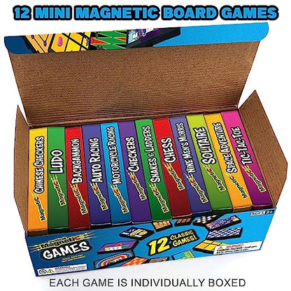 Magnetic Board Travel Games for Kids (12 Count)