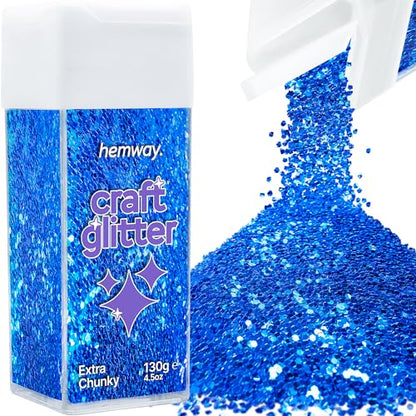 Craft Glitter Shaker Sapphire Blue 130g Extra Chunky (4.5 Ounce)