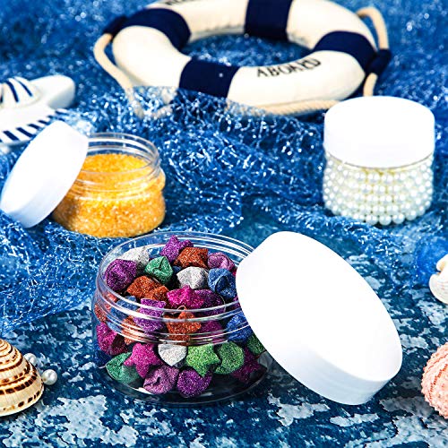 36 Pieces 1.5 oz Plastic Jars with Lids Wide Mouth Airtight Reusable Container Acrylic Cosmetic Small Jars for Lotions Ointments Travel Toiletries Creams Make up Storage (36 Count)