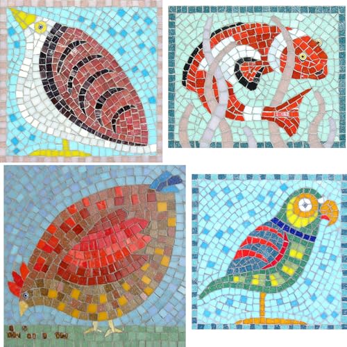 2cm (3/4") Square Vitreous Glass Mosaic Tiles for Crafts Bulk, 1 LB Colorful Mix Quartz Glass Tiles for DIY Art Crafts Kit Adult Kids and Home Deco (Coffee Mix) (90 Count)