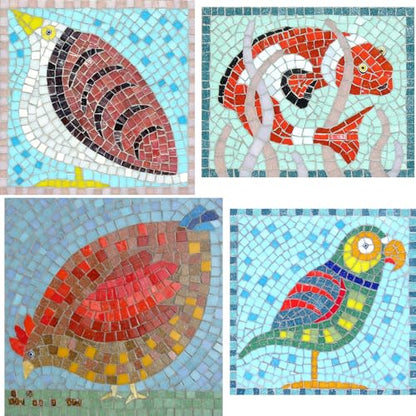 2cm (3/4") Square Vitreous Glass Mosaic Tiles for Crafts Bulk, 1 LB Colorful Mix Quartz Glass Tiles for DIY Art Crafts Kit Adult Kids and Home Deco (Coffee Mix) (90 Count)