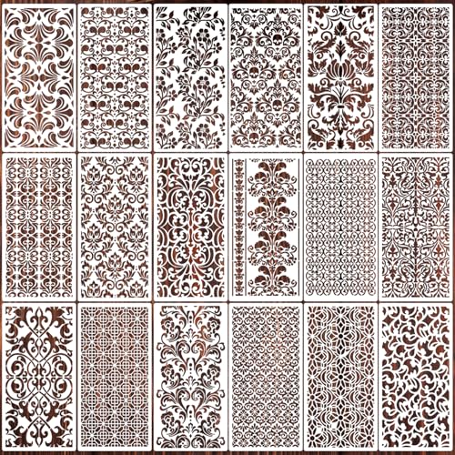 Damask Stencil Stencils for Crafts Reusable 7.8"x4"