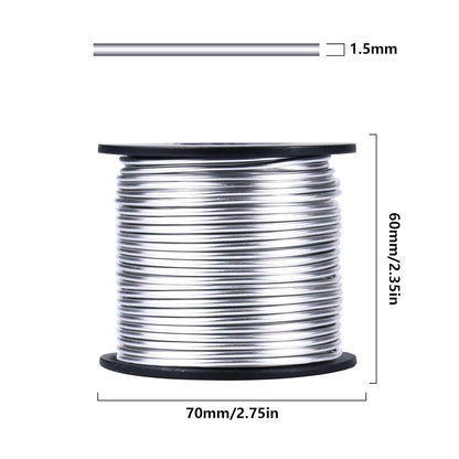 Aluminum Craft Wire, 75 Feet 1.5mm/ 16 Gauge Silver Bendable Soft Metal Aluminum Wire Roll Bulk for DIY Crafts Sculpting Jewelry Making