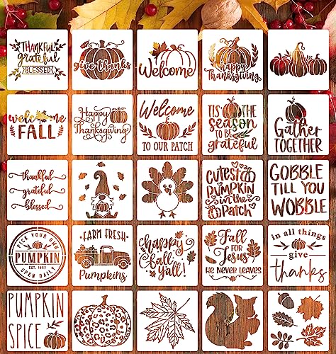 Fall Stencils for Crafts Reusable Fall Stencils for Painting on Wood 6" (25 Count)