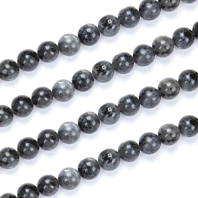 70pcs Adabele Natural Larvikite Black Labradorite Healing Gemstone 10mm (0.39 inch) Round Loose Beads Gem Stone Spacer for Craft Jewelry Making GF20-10