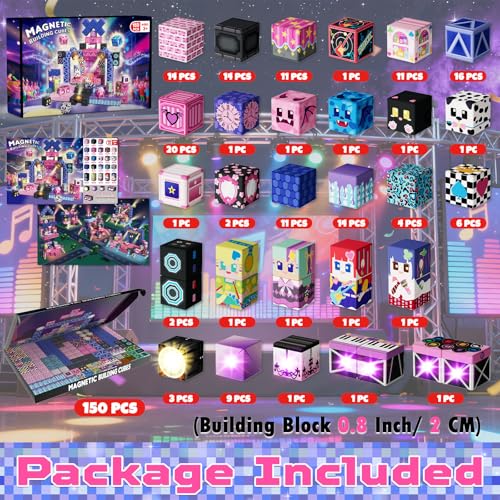 150Pcs Magnetic Blocks (150 Count)