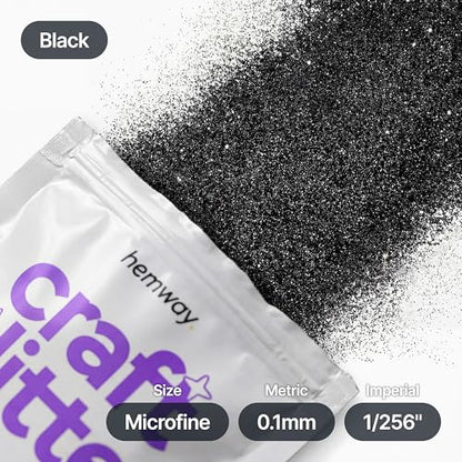 Craft Glitter Black 100g Microfine Glitter (3.5 Ounce)