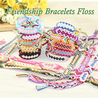 Friendship Bracelet String 500 Skeins Rainbow Color Embroidery Floss Cross Stitch Embroidery Thread Cotton Floss Bracelet Yarn (13125 Foot)