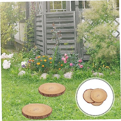 3pcs Outdoor Wooden Stepping Stones Japandi Decor Round Wood Outdoor Garden Paver Patio Stepping Log Garden Stone Kit