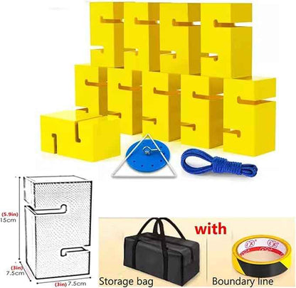 Team Building Block Tower Game, No-Assembly Team Tower Challenge Kit - Indoor/Outdoor Leadership Development Game(Yellow,10PCS)