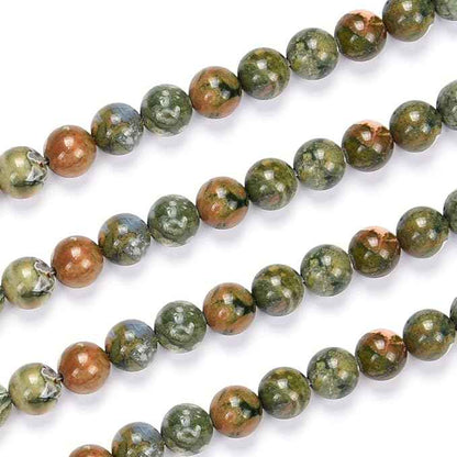 180pcs Adabele Natural Green Rhyolite Rainforest Jasper Healing Gemstone 4mm (0.16 inch) Small Round Beads Gem Stone Spacer for Craft Jewelry Making GF4-4