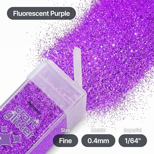Craft Glitter Shaker Fluorescent Purple 130g Fine (3.8 Ounce)