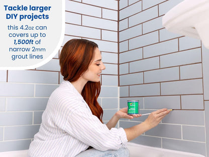 Grout Pen Brown Grout Paint: Waterproof Tile Paint Grout Refresh Restorer for Floor, Kitchen & Bathroom Shower Tiles - Brown - Can Size for Larger Projects - 125ml (4.2oz)