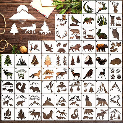 Small Stencils for Painting on Wood Burning Reusable (65 Count)