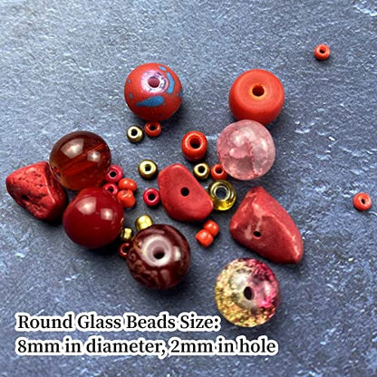 Assorted Glass Resin Beads Multi Size Colors Smooth Cracked Gravel Millet Spacer Beads for Bracelets Necklace Earring DIY Jewelry Making Craft