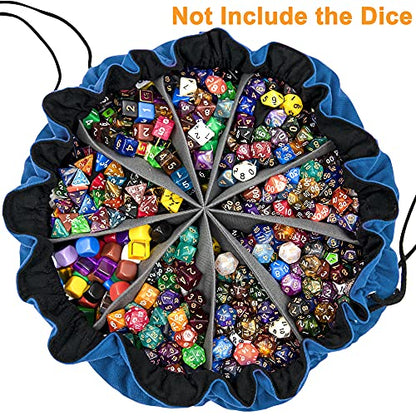 Large Dice Bag with Pockets Big Capacity Dice Bag Drawstring Pouch