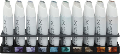 Artfinity Alcohol Ink Throwing Shade Set of 10 Colors (25 ml) with Free Acrylic Stand - for Painting or Alcohol Marker Refill Ink, Acid-Free, Fast-Drying, Permanent, Transparent, Swatch Template
