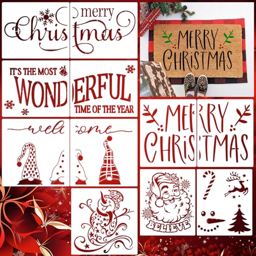 Christmas Stencils for Door Mats 23.6" Christmas Doormat Stencils (11 Count)