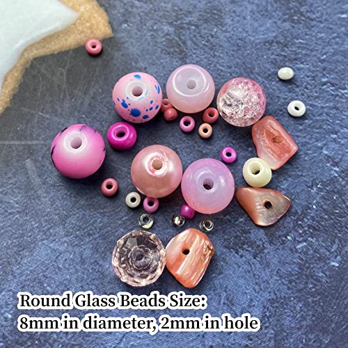 Assorted Glass Resin Beads Multi Size Colors Smooth Cracked Gravel Millet Spacer Beads for Bracelets Necklace Earring DIY Jewelry Making Craft