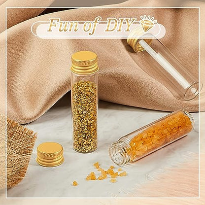 100 Pcs Small Clear Vials Spice Mini Jars with Lids Mini Glass Bottles with Screw Aluminum Metal Caps Tiny Jars Sample Containers for Powder Cream Cosmetic Jewelry Wedding (100 Count)